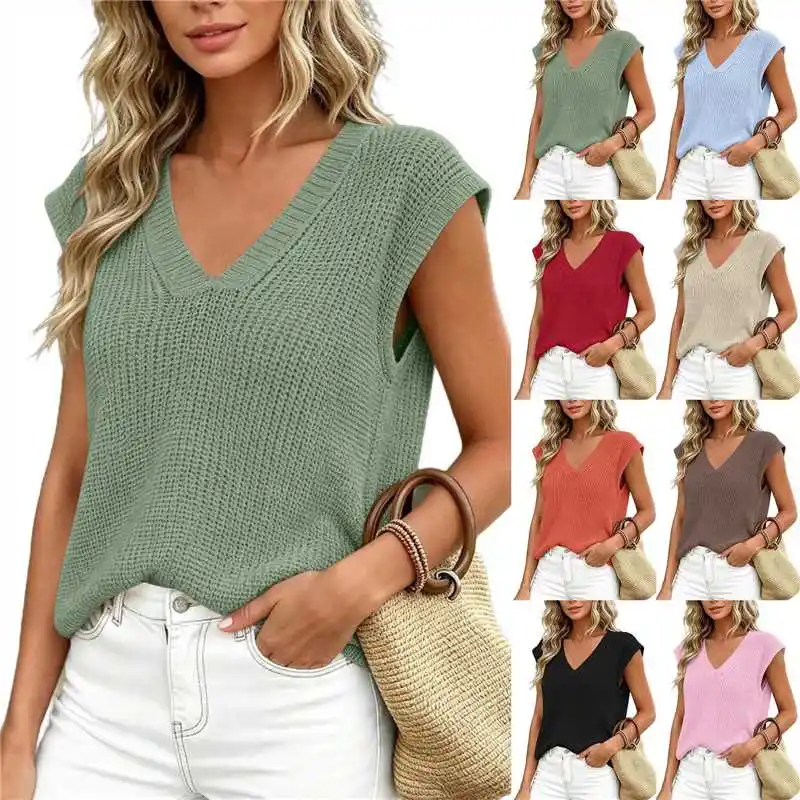 Summer Thin Knit Vest Loose Sleeveless Camisole