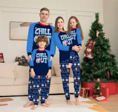 New Alphabet Snowflake Print Parent-child Suit - Photo Color-Dad 4Xl - View 1