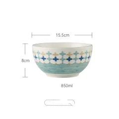 Ceramic Dishes Set Household Nordic Style Tableware - Geometric 6.25Inch Bowl - View 1