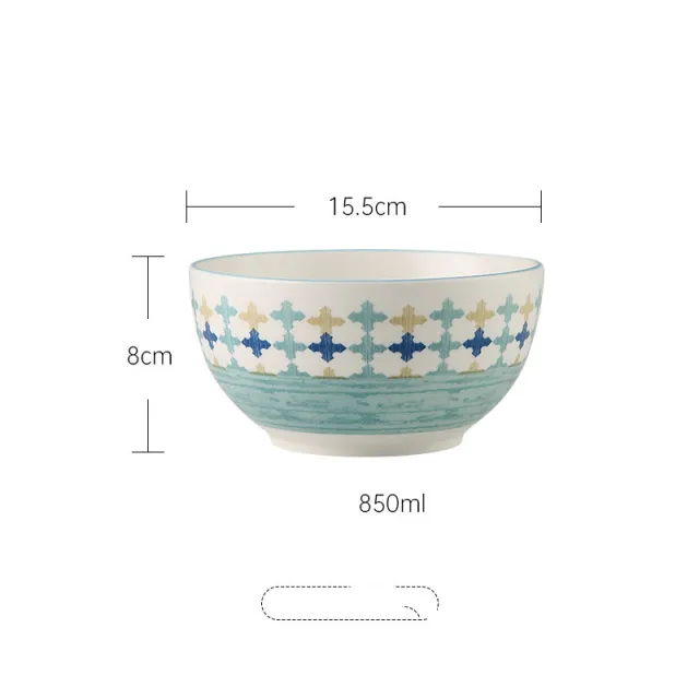 Ceramic Dishes Set Household Nordic Style Tableware Geometric 6.25Inch Bowl - Shop at LoveMi