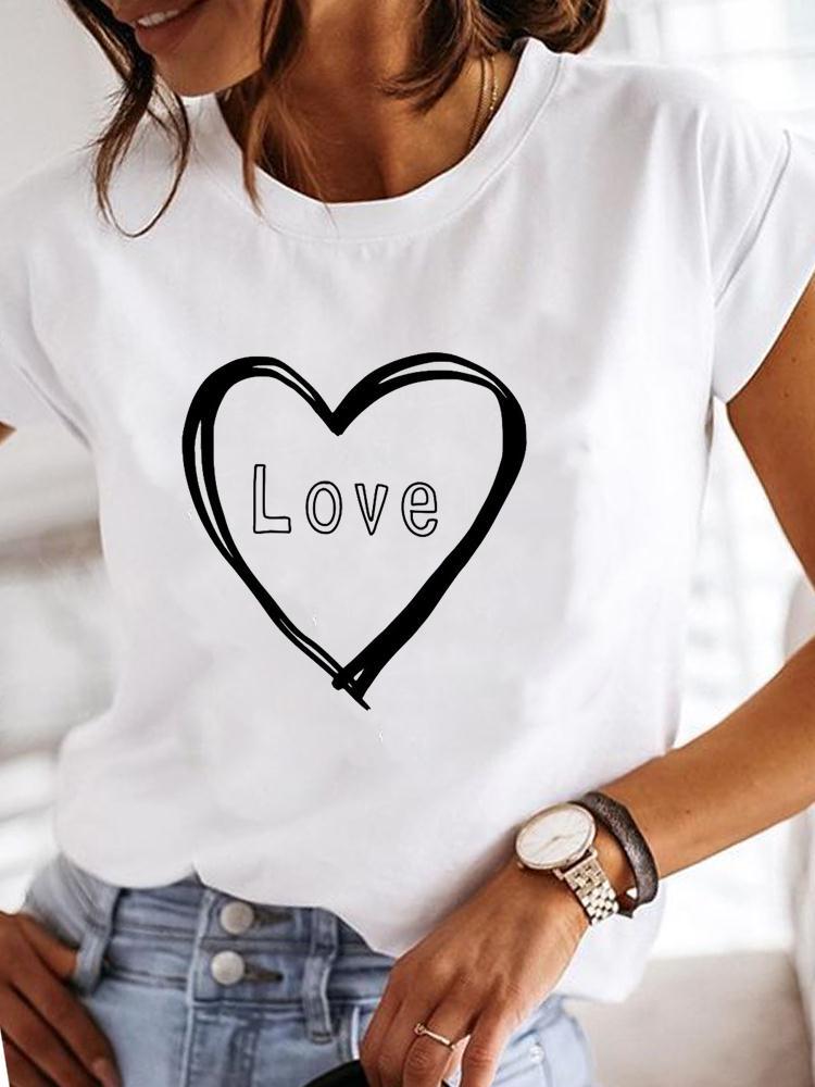 European And American Women's Clothing Casual Daily Short Sleeve Casual Cotton T-shirt