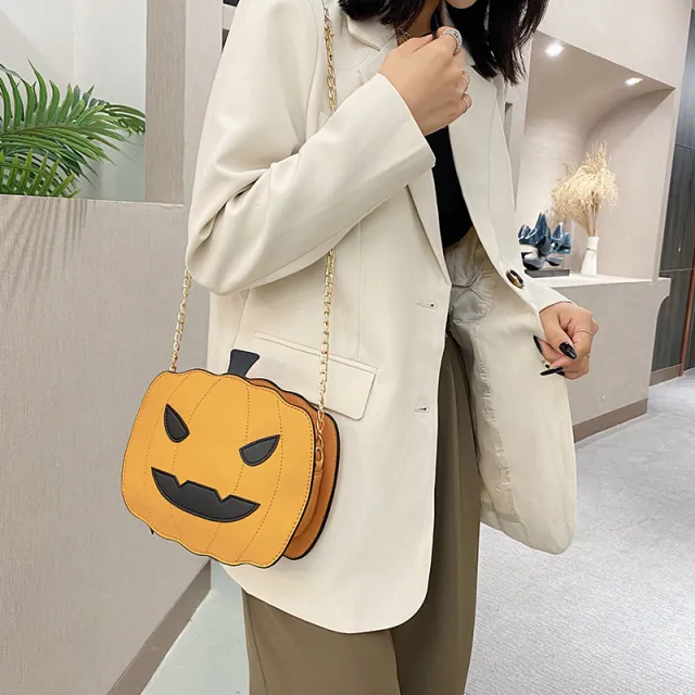 Super Fire Spoof Pumpkin Bat Pu Crossbody Bag Brown - Shop at LoveMi