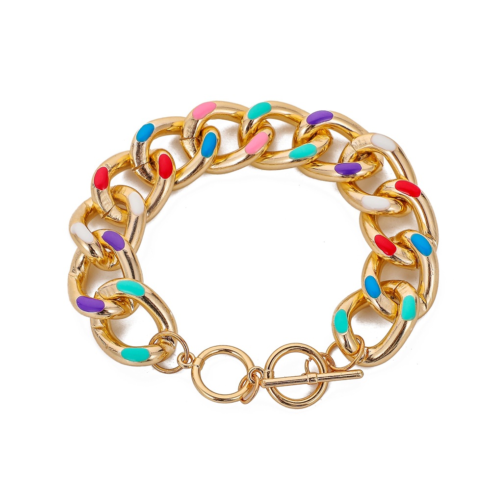 Rainbow Bracelet Aluminum Chain Ladies Bracelet