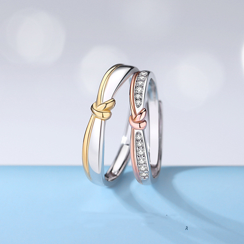 Sterling Silver Will Tie The Knot Forever Couple Ring Women's