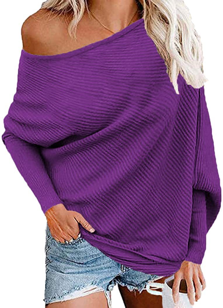 Title 12, Damen Winter Pullover mit sexy One-Line-Ausschn...