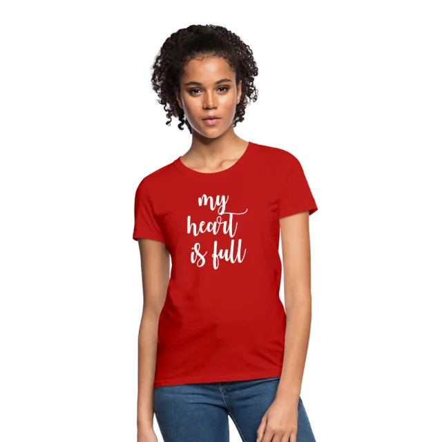 My Heart Is Full Parent child Suit Mother daughter Short Sleeve Red - Shop at LoveMi