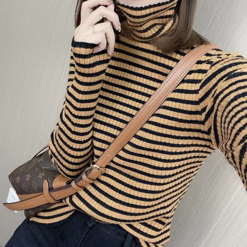 Title 5, Striped Turtleneck Bottoming Shirt Women