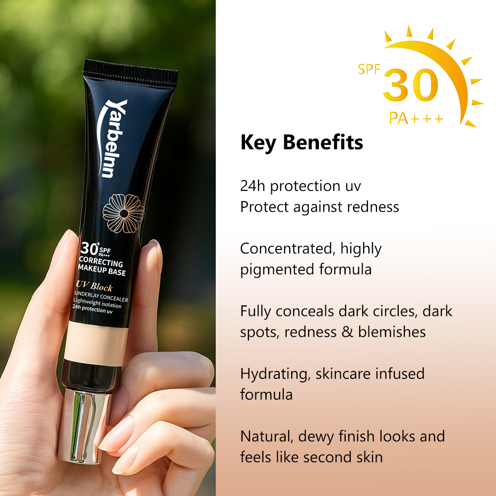 Hydrating Lightweight BB Cream, Long-wear Natural Fit Tinted Makeup Base, Non-cast White Sun Protection Primer, 30g — foto 9