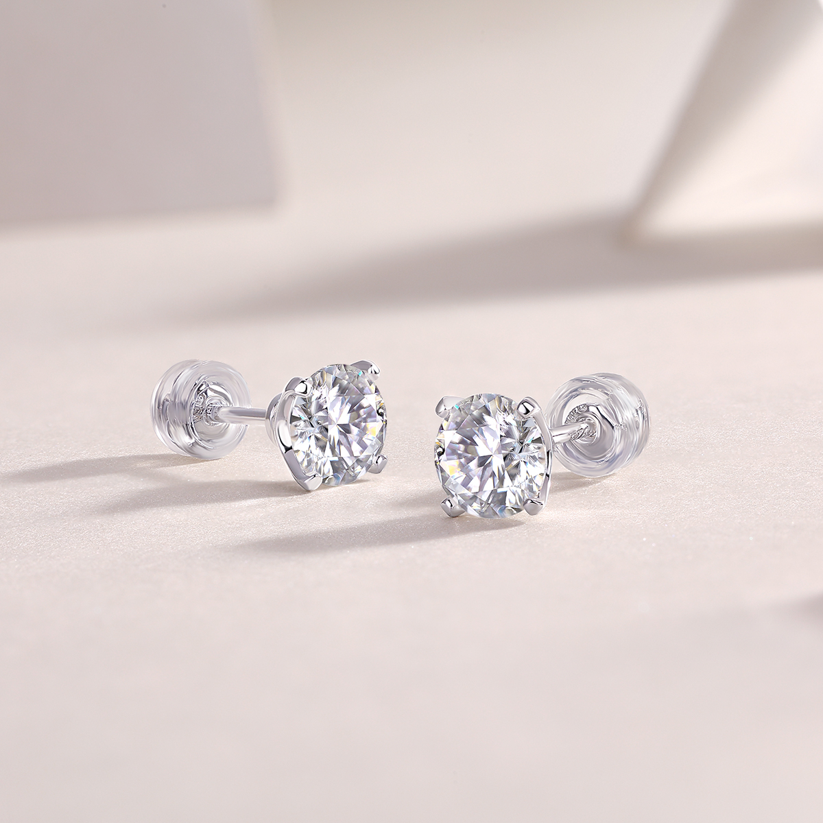 1ct Moissanite Stud Earrings S925 Silver – Luxury Rhymes Design – Fast US Shippi