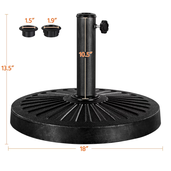 30 Lb Heavy Duty Iron Patio Umbrella Base 18in  For Outdoor, Black  Shipment From Walmart — foto 5