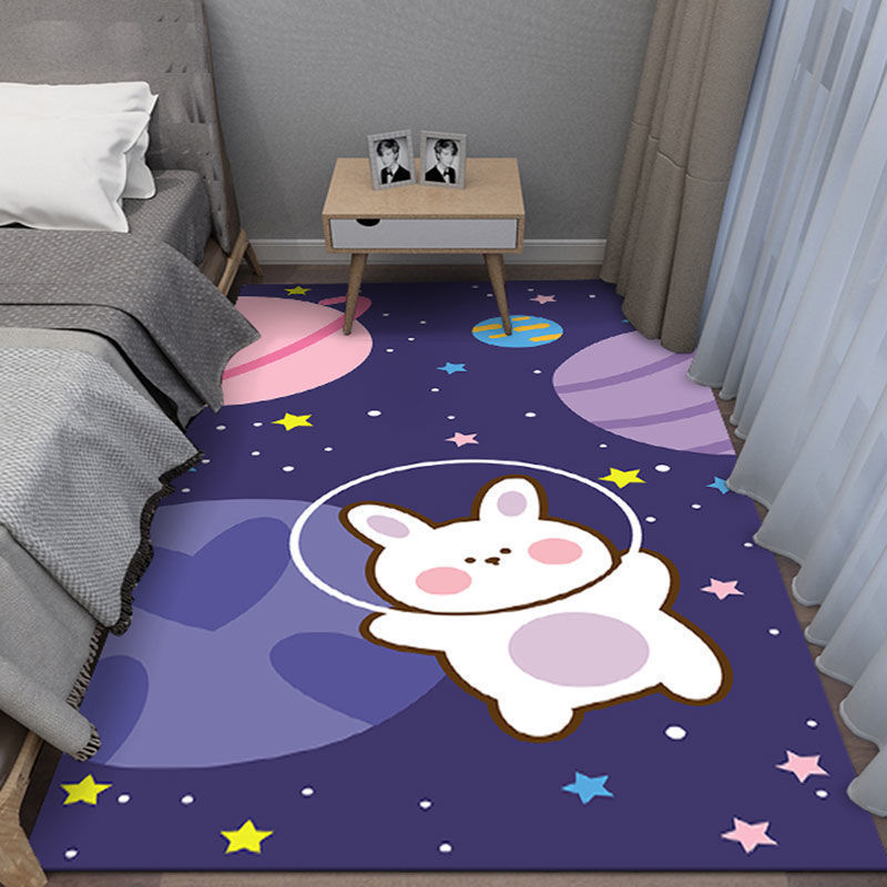 Large Cute Space Carpet - Kawaii Bunny Rug