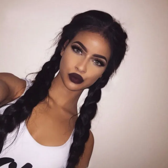 Female African Front Lace Synthetic Fiber Wig Big Braid Ls055 - Shop at LoveMi