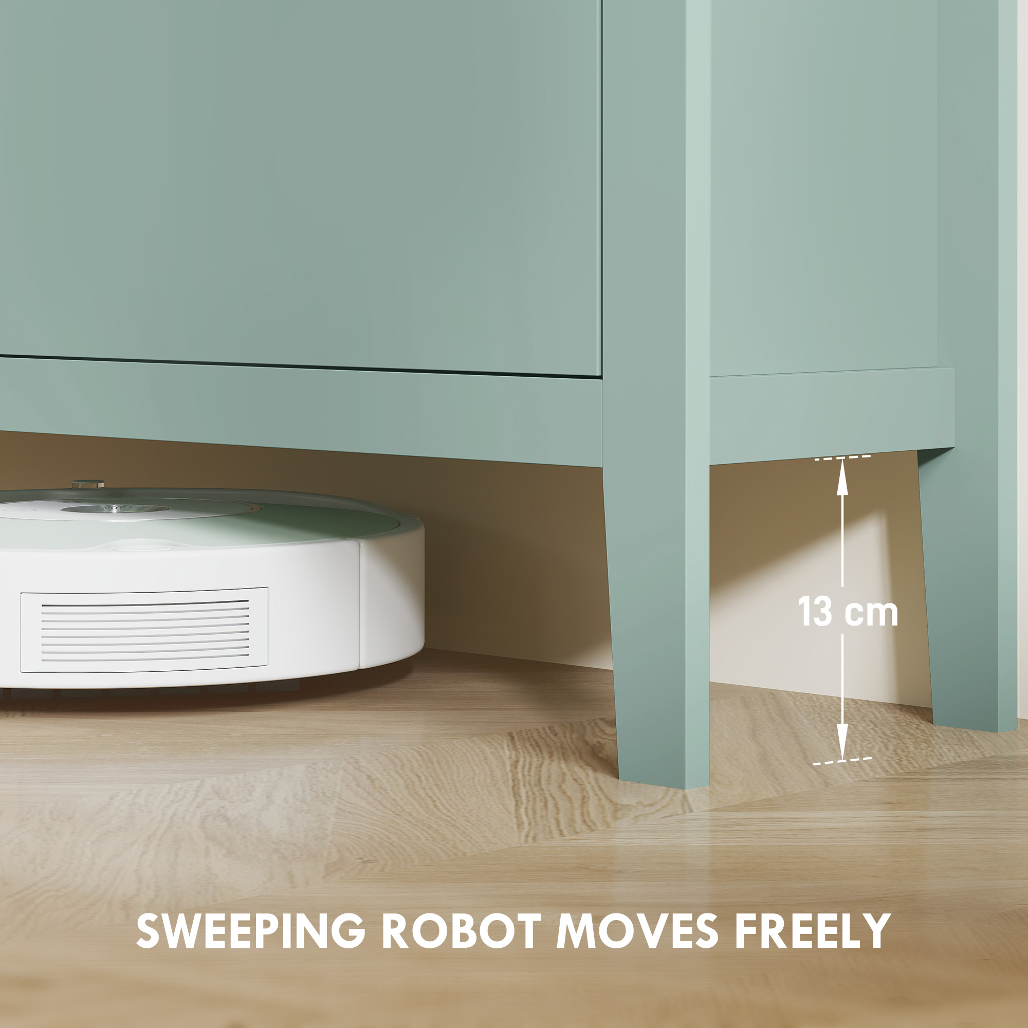 Modern Four Drawer Shoe Cabinet - Green — image 4