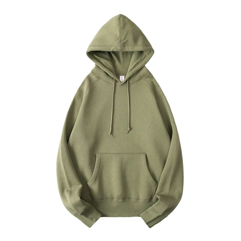 Heavy American Cotton And Fleece Hooded Sweatshirt - Green