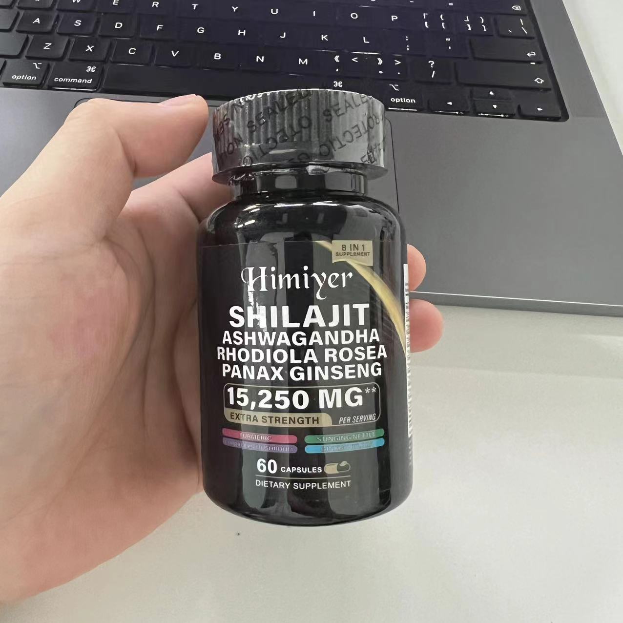 Multi-Herbal Energy Boost Supplement Capsules - 60 count - Introducing our revolutionary Nature's Synergy Formula, a comprehensive combination of Shilajit Pure Himalayan, Ashwagandha, Rhodiola Rosea, Panax Ginseng, Gingko Biloba, enriched with 8 potent in