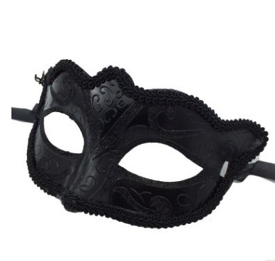 Ladies Masquerade Ball Mask Venetian Party Eye Mask Lace Up Black - Shop at LoveMi