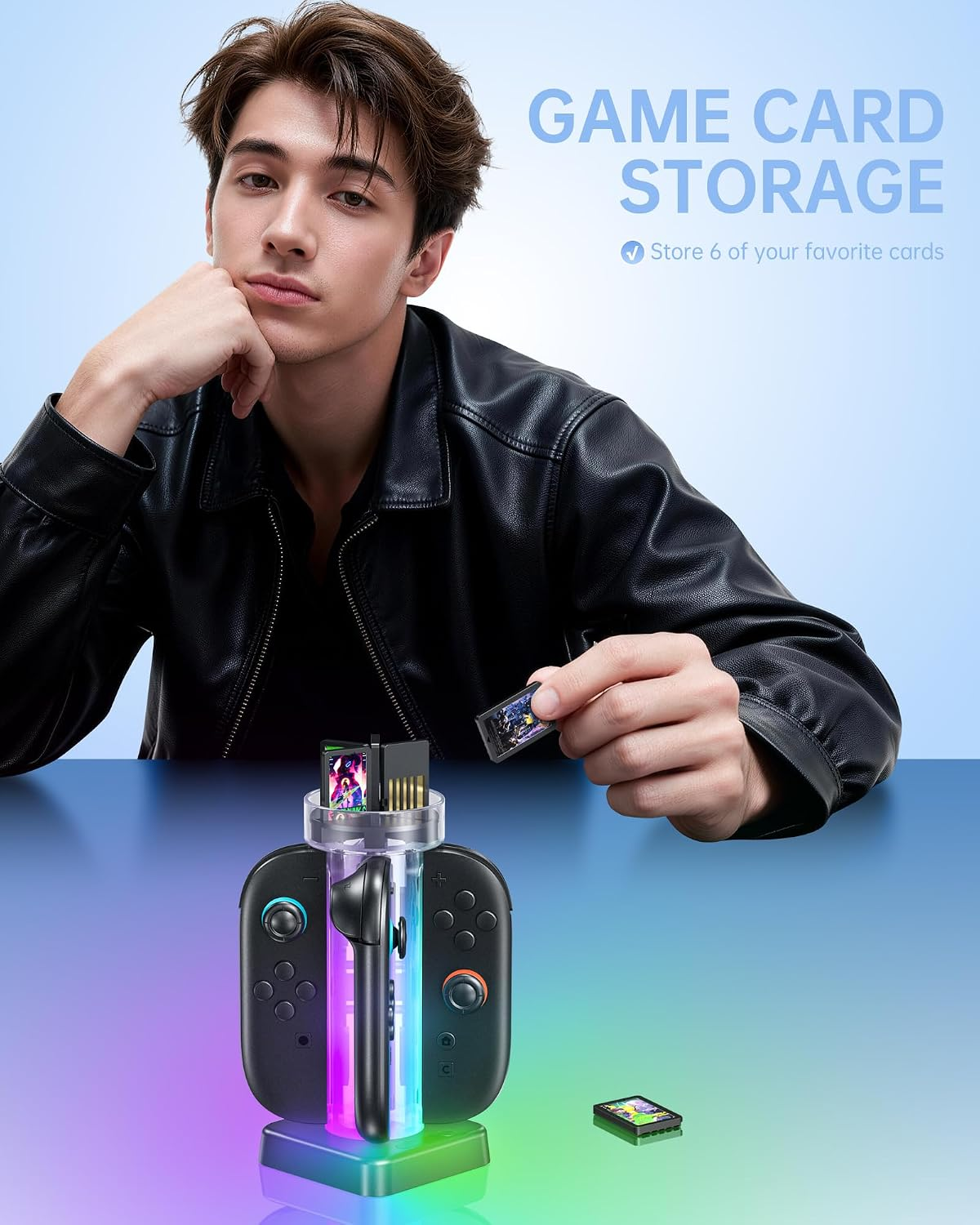Charging Dock For S Witch 2 Controller, JoyCon Station With Lamppost LED — image 2