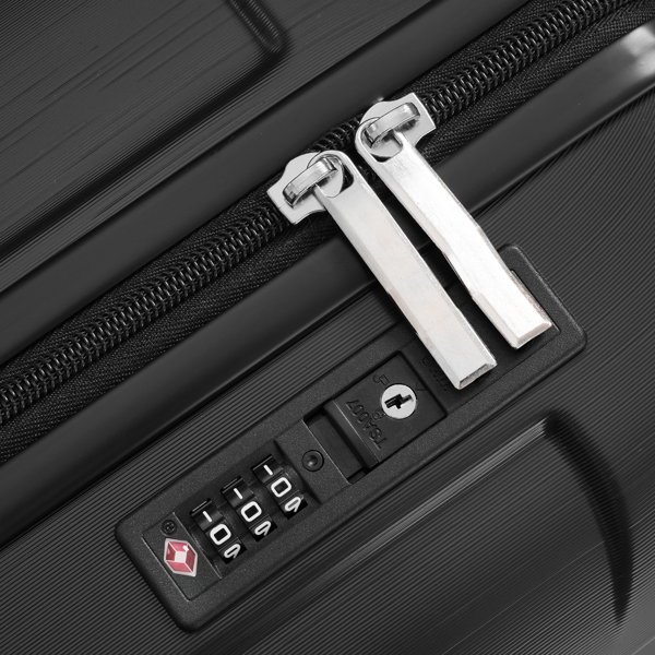20-Inch Hardshell Carry-On Luggage, Lightweight Durable ABS Suitcase with Spinner Wheels, Built-in TSA Lock, 2 Packing Cubes, Black-30