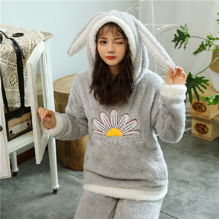 Title 8, Hooded Plush Padded Warm Home Service Suit