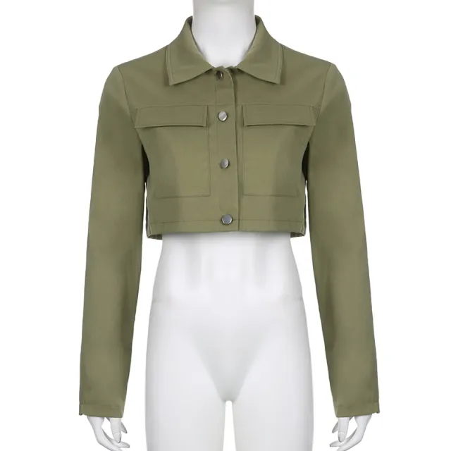 Distressed Multi pocket Panelled Army Green Lightweight Jacket Green - Shop at LoveMi
