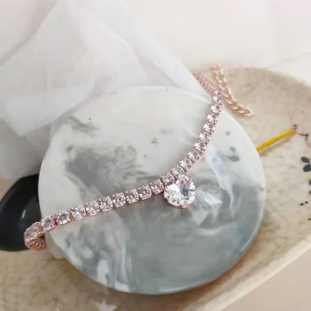 Bling Rhinestones Heart Shaped Cat And Dog Necklace Pet Gem Necklace Cat And Dog Rhinestone Collar Supplies Rose Gold - Shop at LoveMi