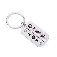 Mirror Stainless Steel Personality Simple Keychain - Silver - View 1