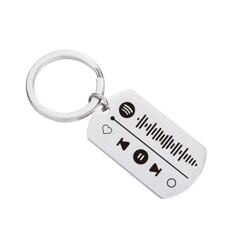 Mirror Stainless Steel Personality Simple Keychain - Silver
