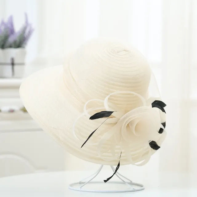 Organza Top Hat New Spring And Summer Feather White - Shop at LoveMi