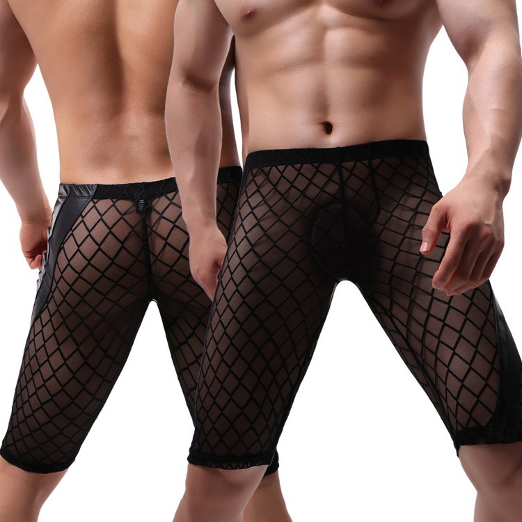 Men's Foreign Trade Super Soft Brocade Diamond Mesh Pants