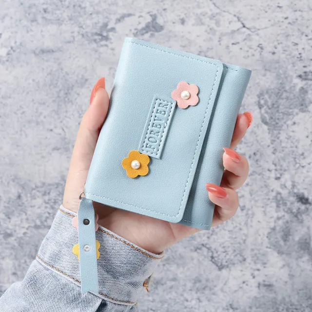 Creative Fashion Wallet Student Buckle Zero Wallet Blue - Shop at LoveMi