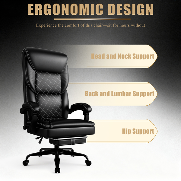Chaise de jeu, chaise de bureau avec support lombaire gonflable – Image 5