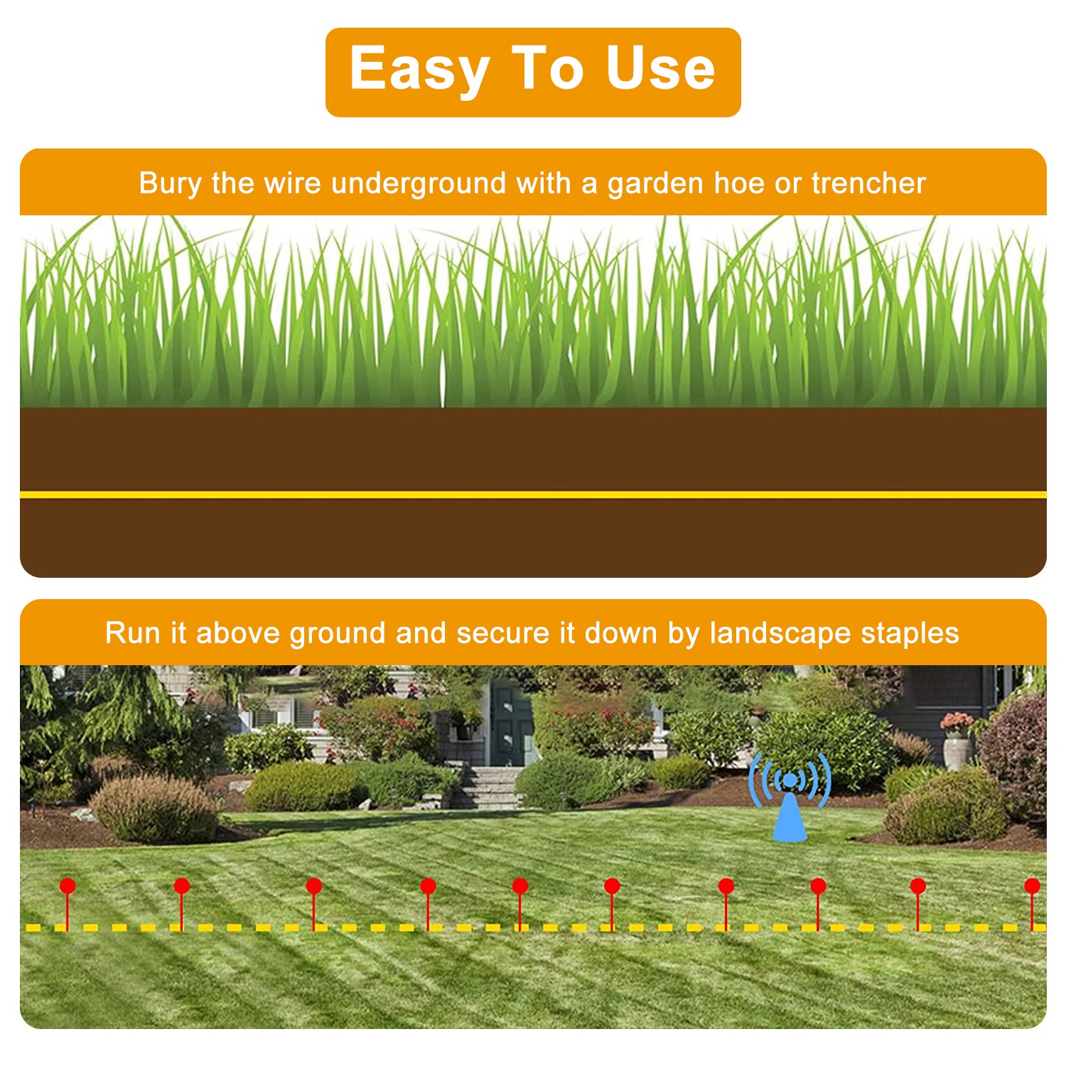 1Set Electric Dog Fence System Pet Tone Shock Boundary Containment Water Resistant Collar Receiver For Small Medium Large Dog — foto 11