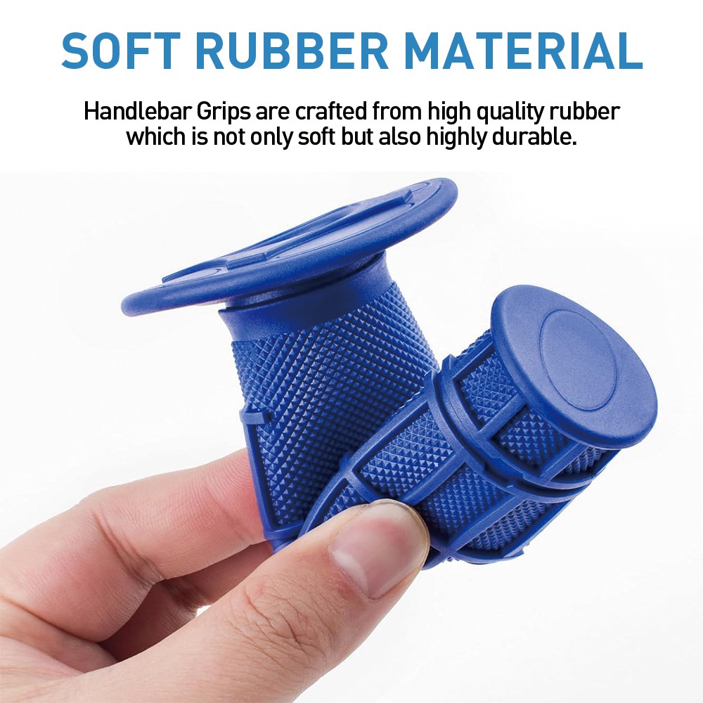 Motorcycle Rubber Handlebar Grips 22mm Soft Comfort Road Race Pair — image 6