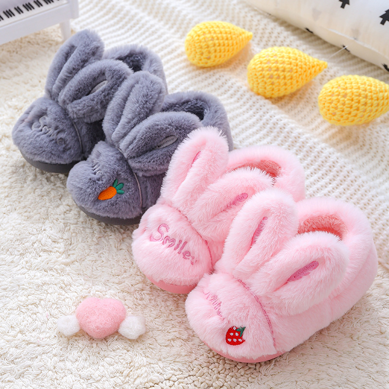 Thick Bottom Non Slip Baby Cute Indoor And Outdoor Home Fur Slippers