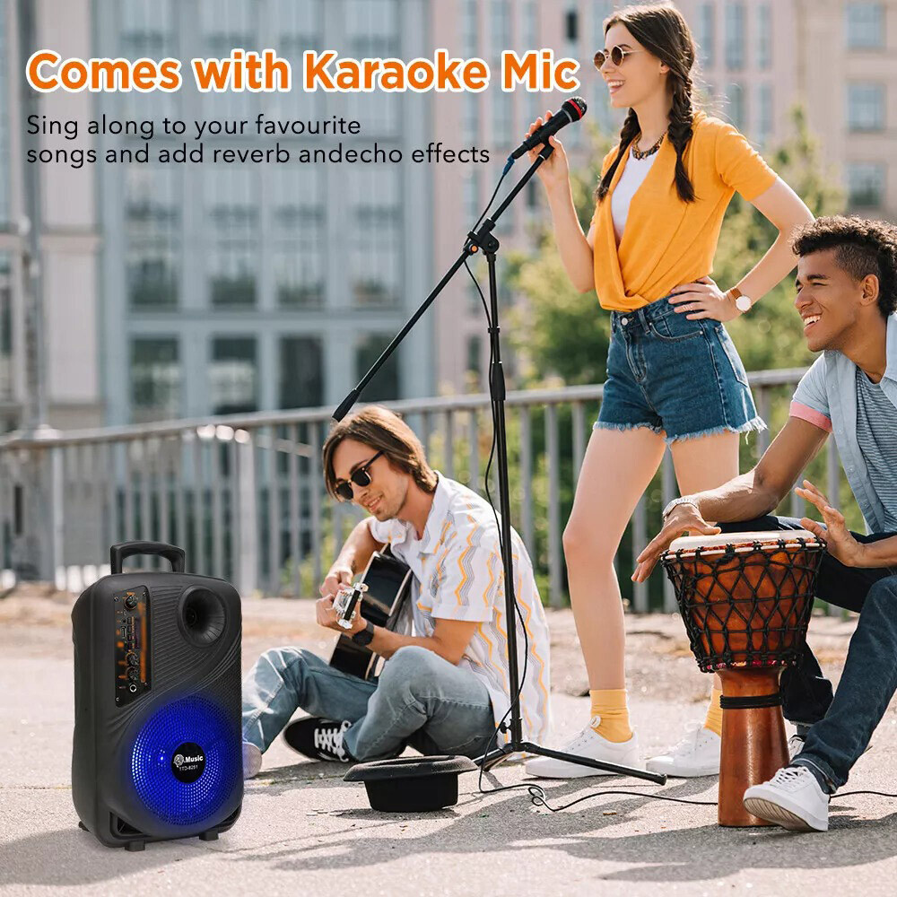 8 In Portable Bluetooth Speaker With Mic Subwoofer Heavy Bass Sound System Party — image 8