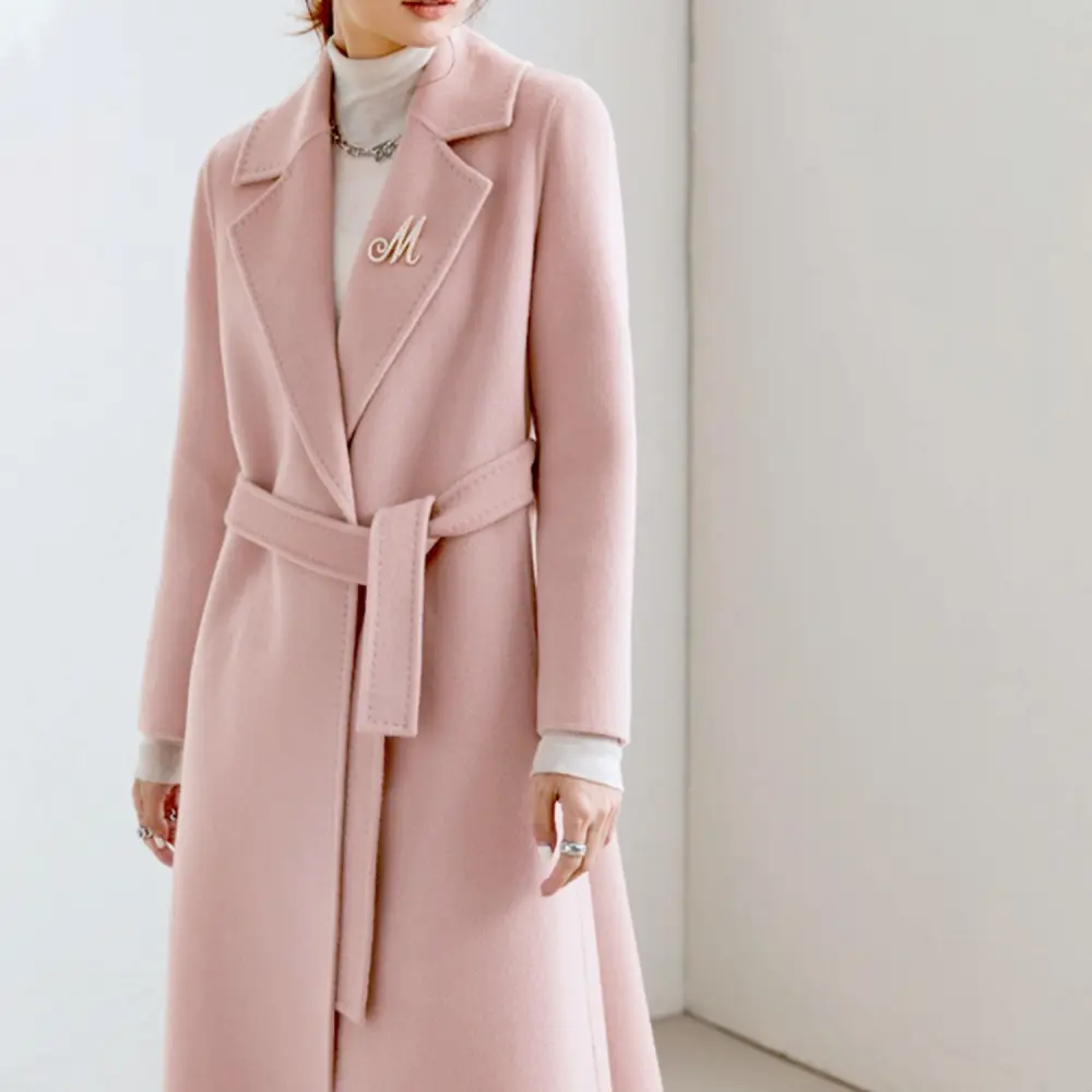 High-end Waisted Woolen Coat Slim-fit Wool
