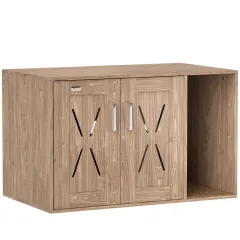 Cat Litter Box Enclosure With Scratching Board, Cat Washroom End Side Table, 31.19X 20, Walnut Brown - Brown - View 1