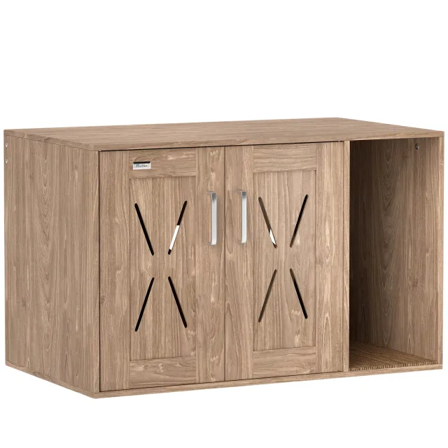 Cat Litter Box Enclosure With Scratching Board, Cat Washroom End Side Table, 31.19X 20, Walnut Brown Brown - Shop at LoveMi