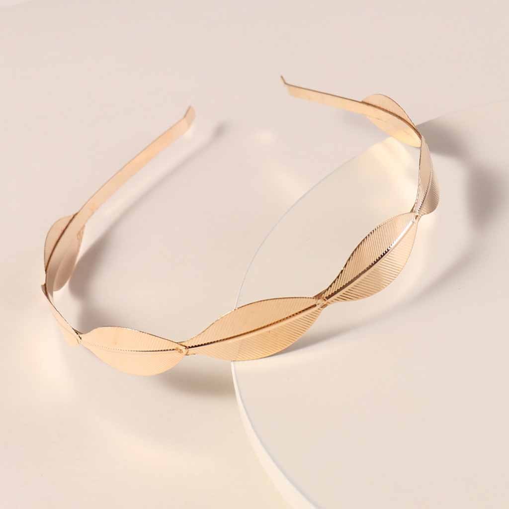 Retro Style Golden Leaf Headband Simple