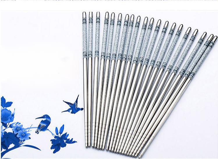Blue And White Porcelain Stainless Steel Chopsticks