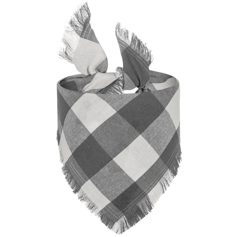 Check Pet Triangle Scarf Tassel Style Dog