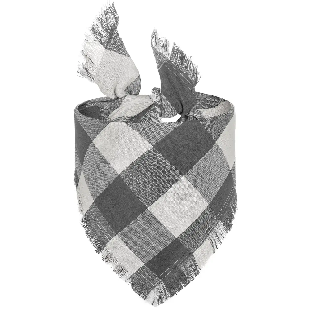 Check Pet Triangle Scarf Tassel Style Dog