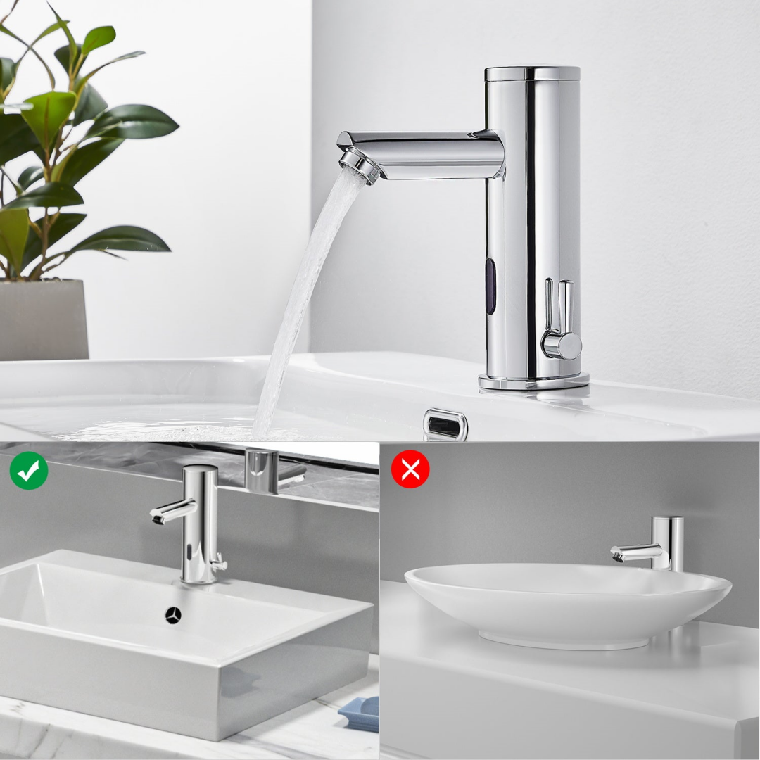 Electronic Infrared Basin Mixer, Hot And Cold Water Automatic Faucet, Chrome Brass, Automatic Bathroom Sink Faucet 9