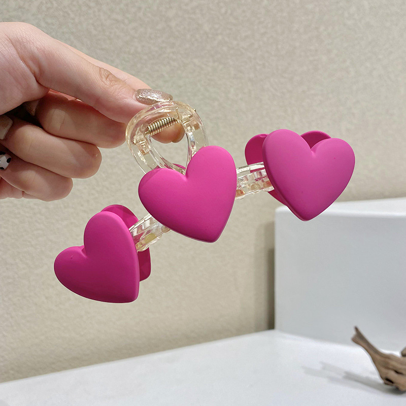 Color Love Clip Frosted Texture Back Head Hair Clip Hair Accessories Female