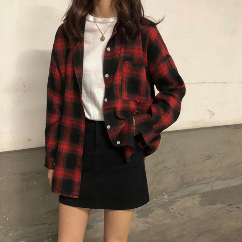 Spring Loose Red Hong Kong-flavored Jacket Student Shirt