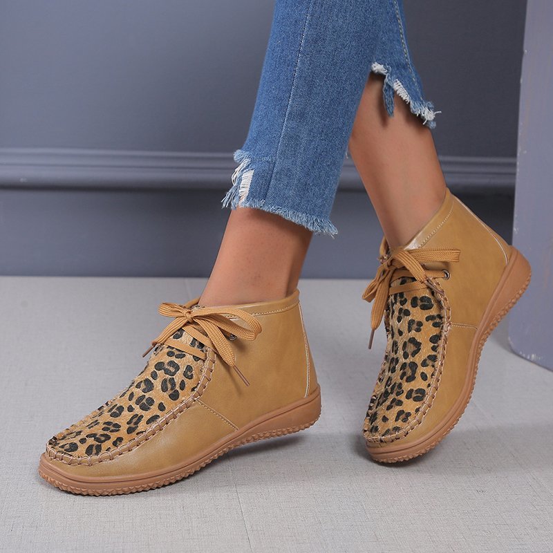 Title 4, Flat round toe leopard print women