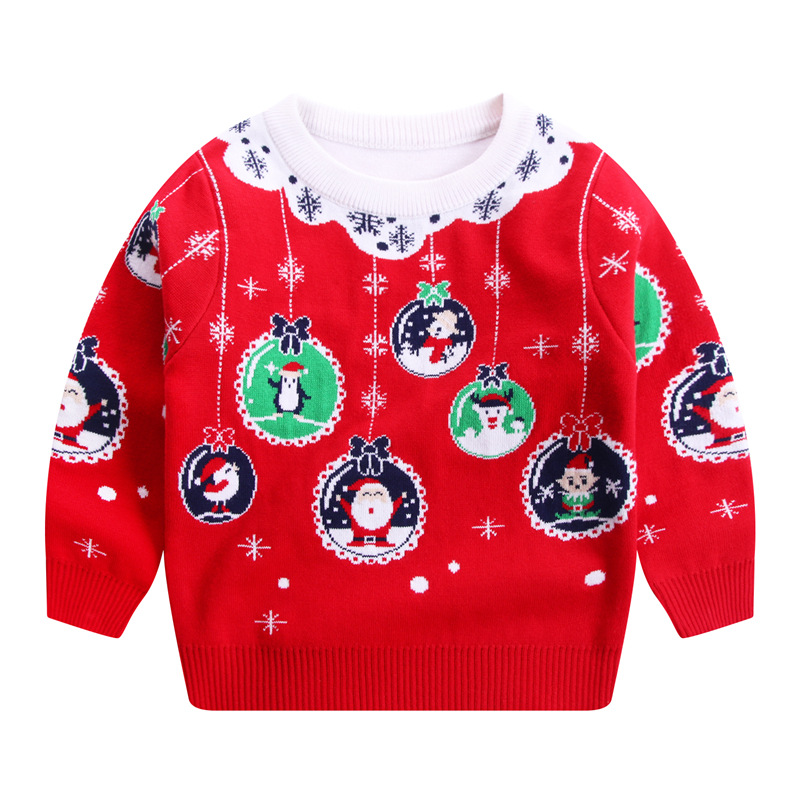 Knitted Sweater Christmas Tree Double Layer Warm Knitted Children's Clothing