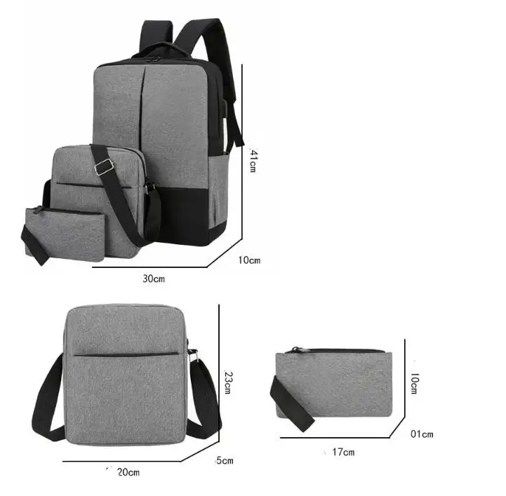 Men's Casual Backpack Three Piece Set