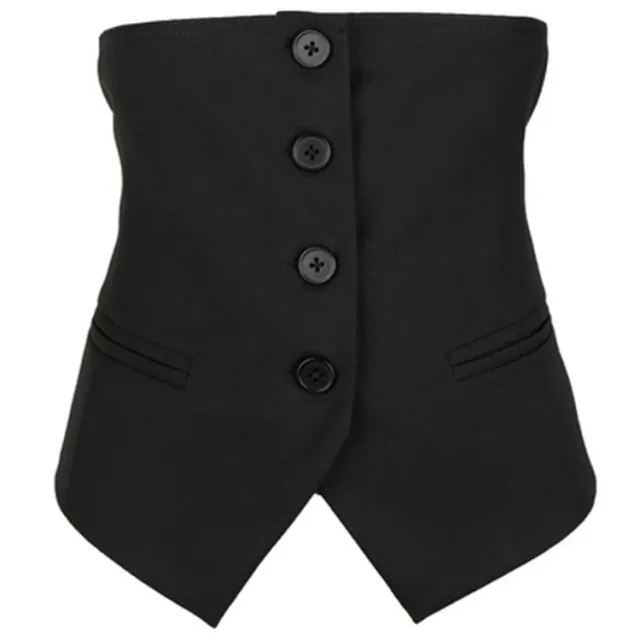 Women's Personalized Adjustable Waist Half Suit Vest Black - Shop at LoveMi