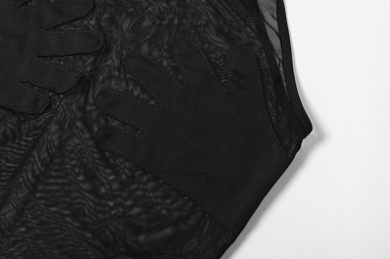 Women's Sheer Mesh Contrast Bodysuit - Image 6